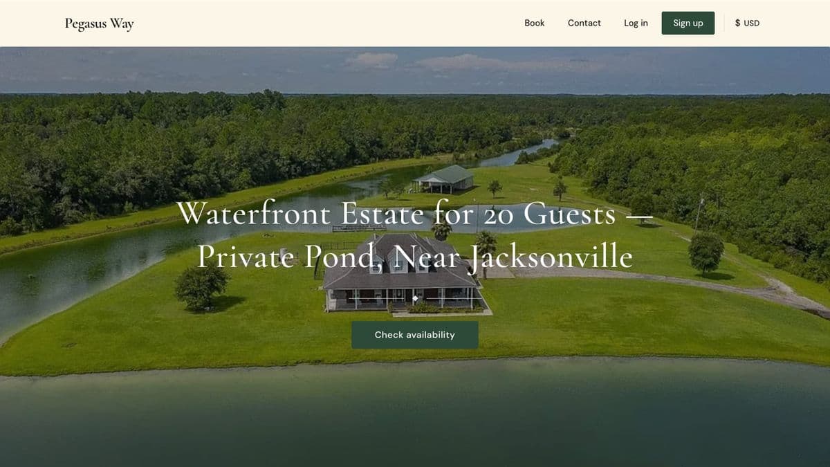 Pegasus Way homepage: aerial view of the waterfront estate